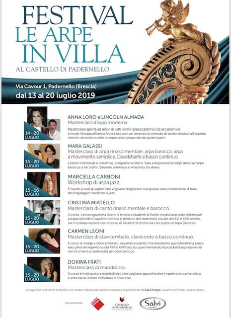 Festival Le arpe in villa  – Masterclass Mandolino – Docente Dorina Frati